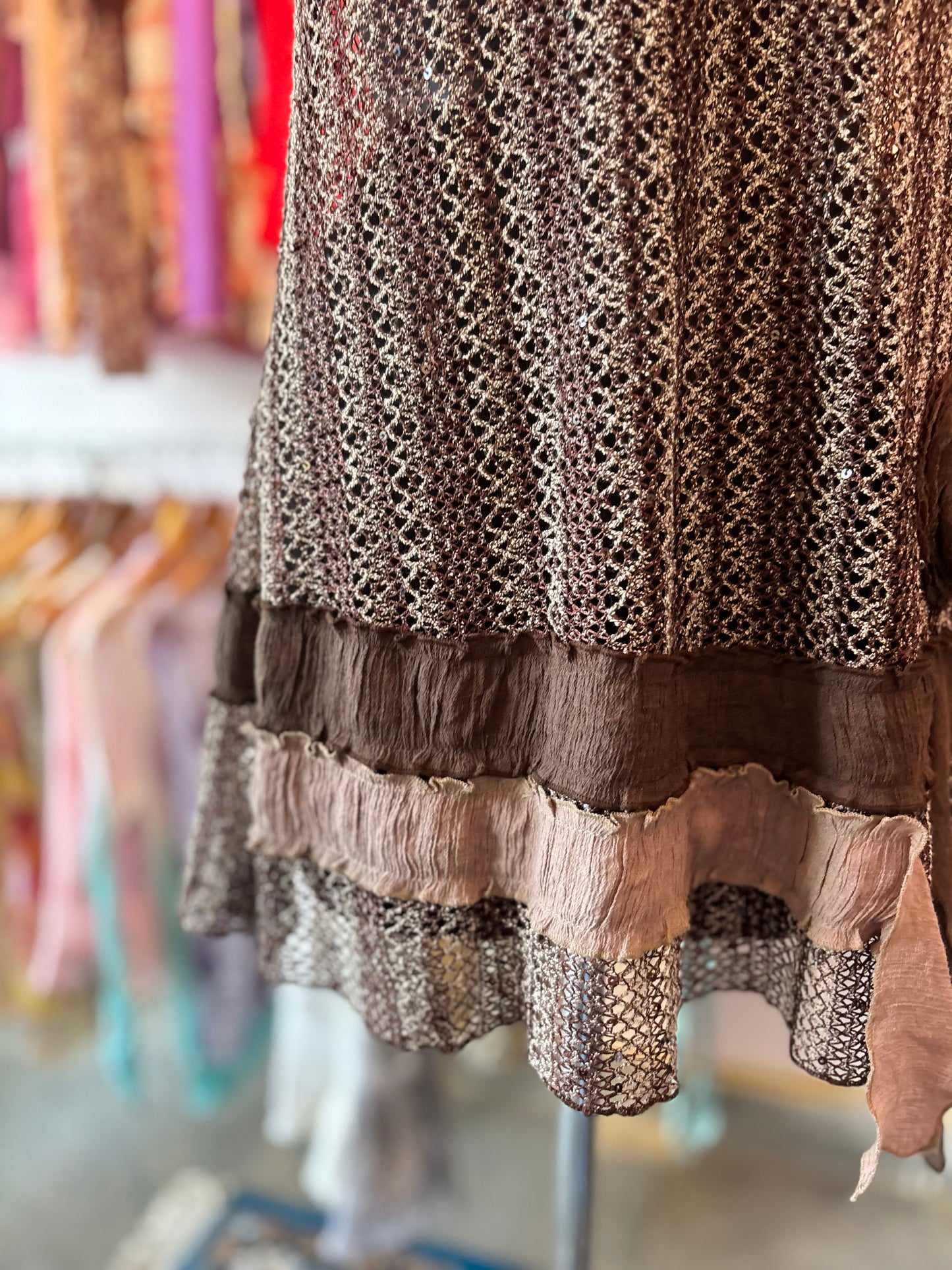 Vintage coffee knitted dress