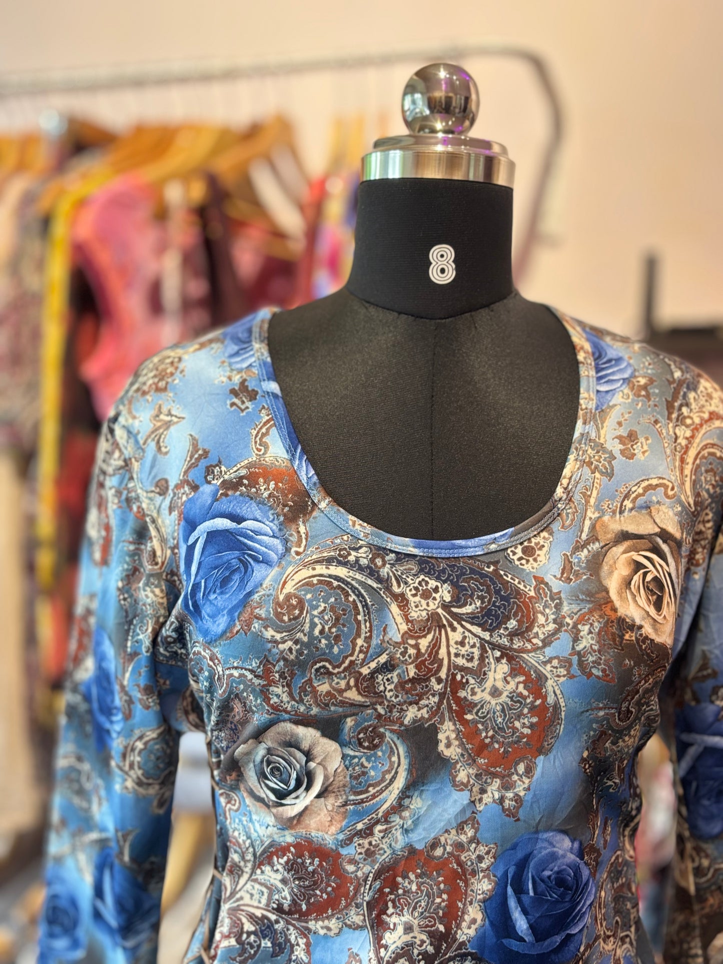 Blue roses vintage top