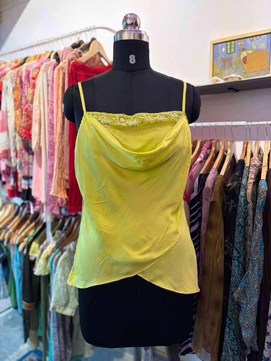 Lime lace fairycore top