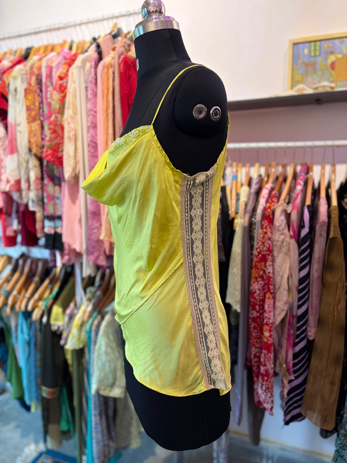 Lime lace fairycore top