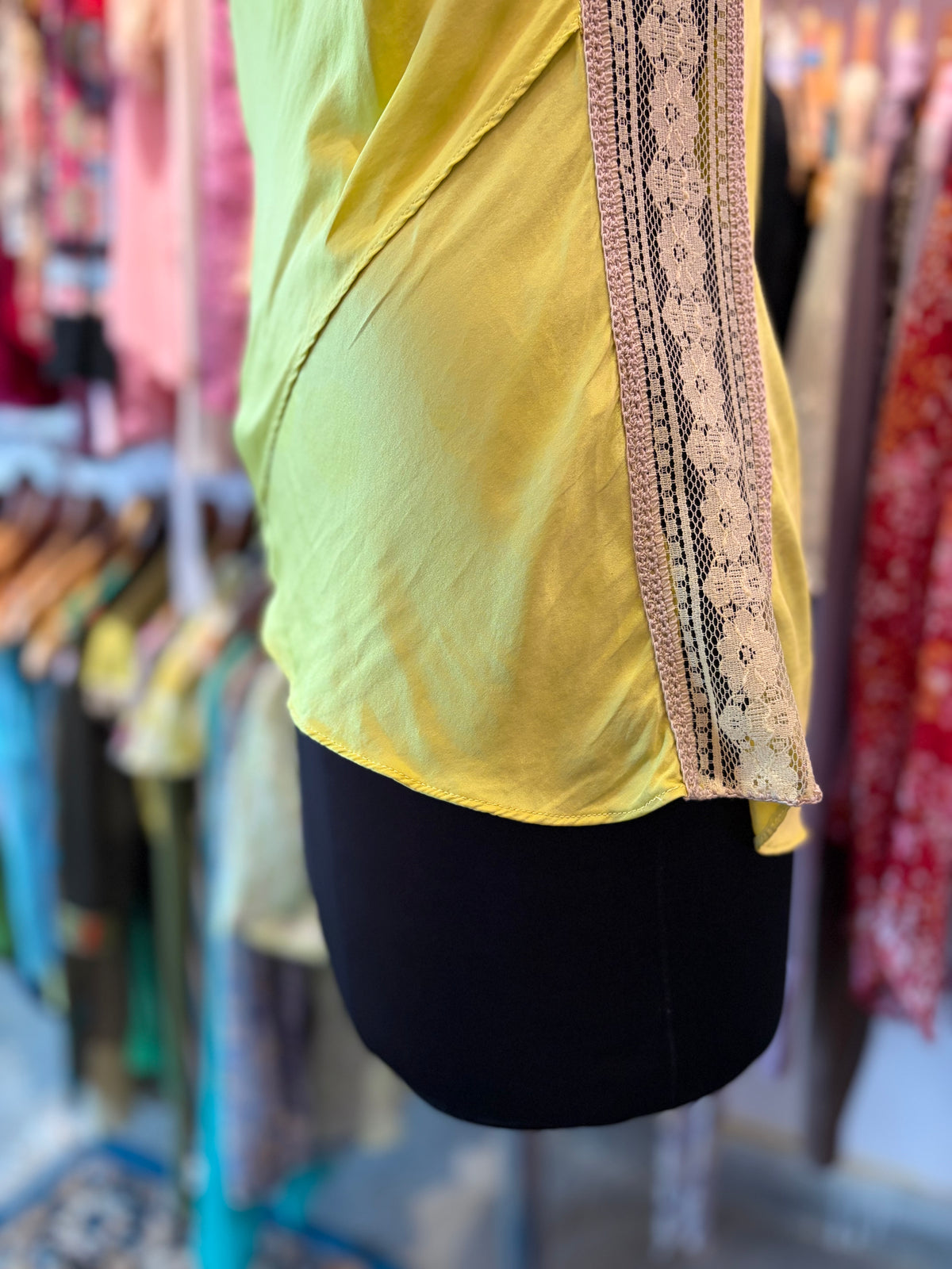 Lime lace fairycore top