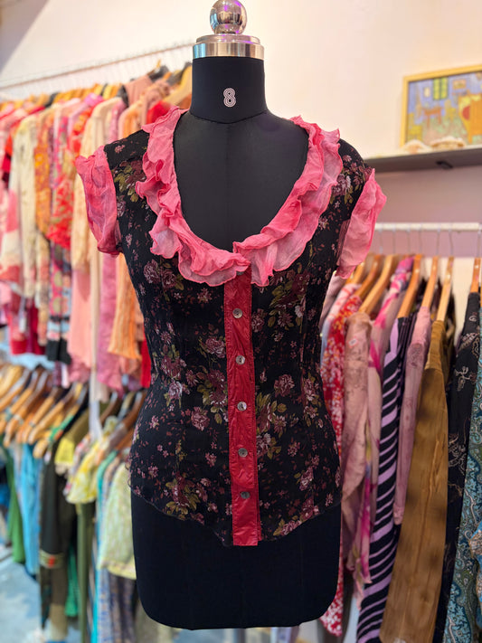 Floral silk top