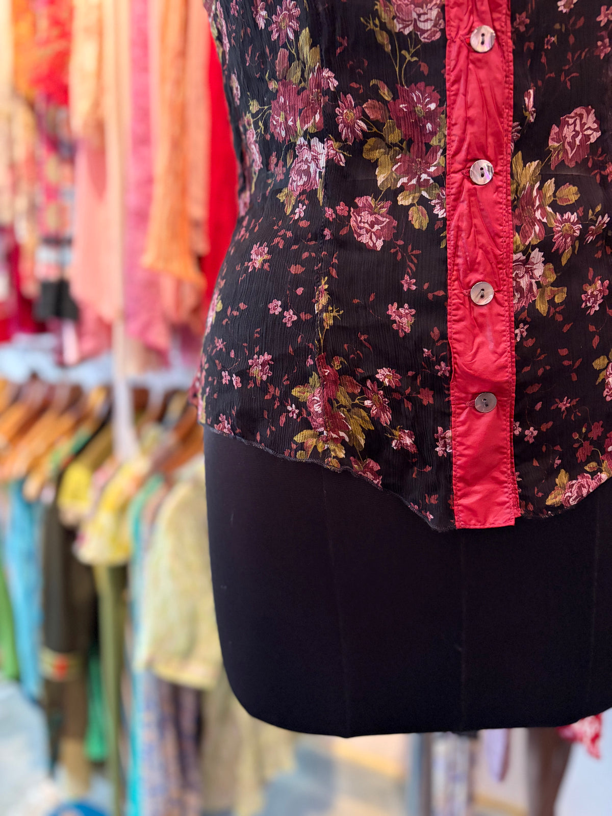 Floral silk top