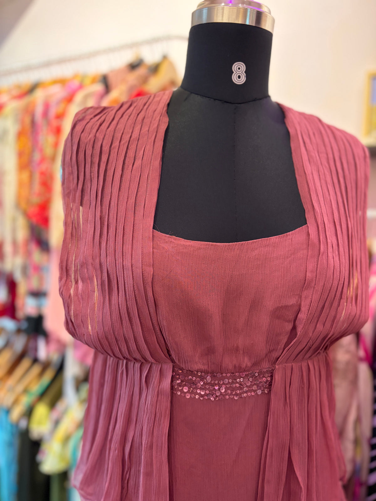 Vintage pink silk top
