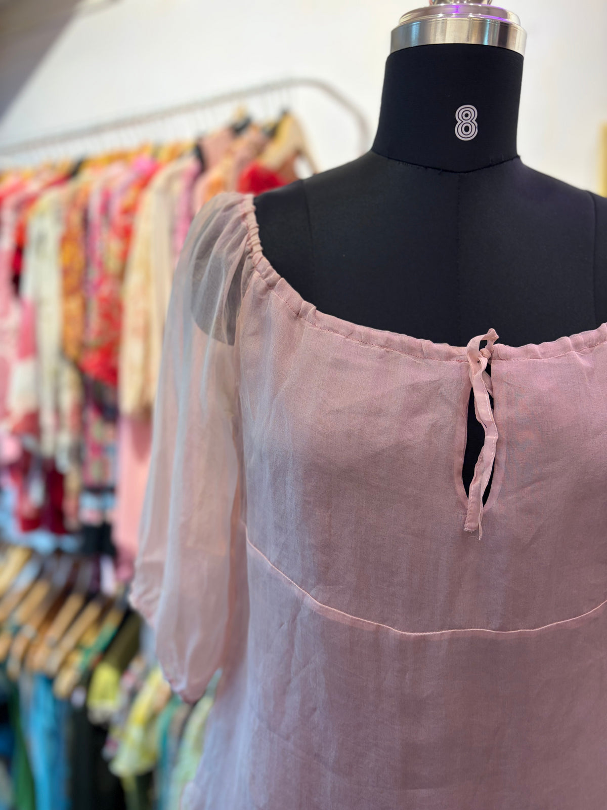 Classic powder pink silk top