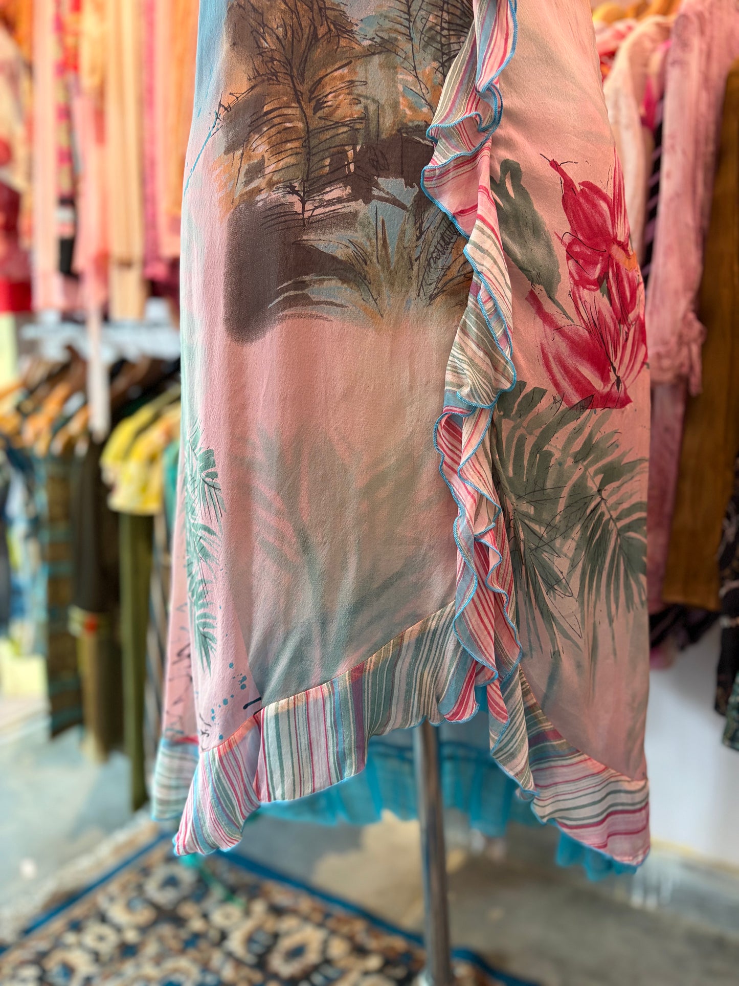 100 percent silk artsy dress halter neck