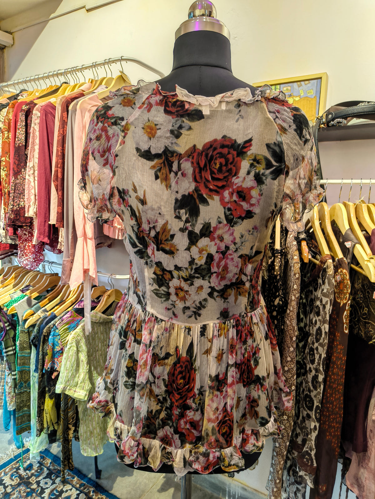 Floral silk top