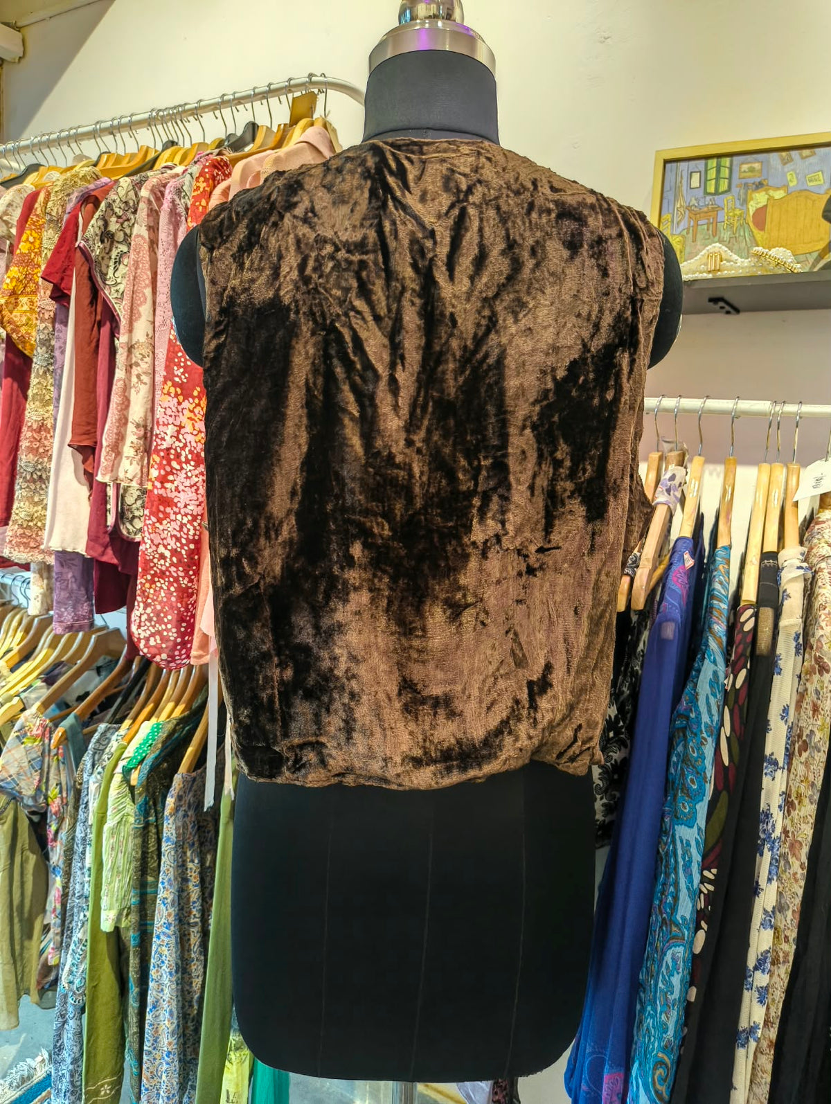Brown cottage core vest