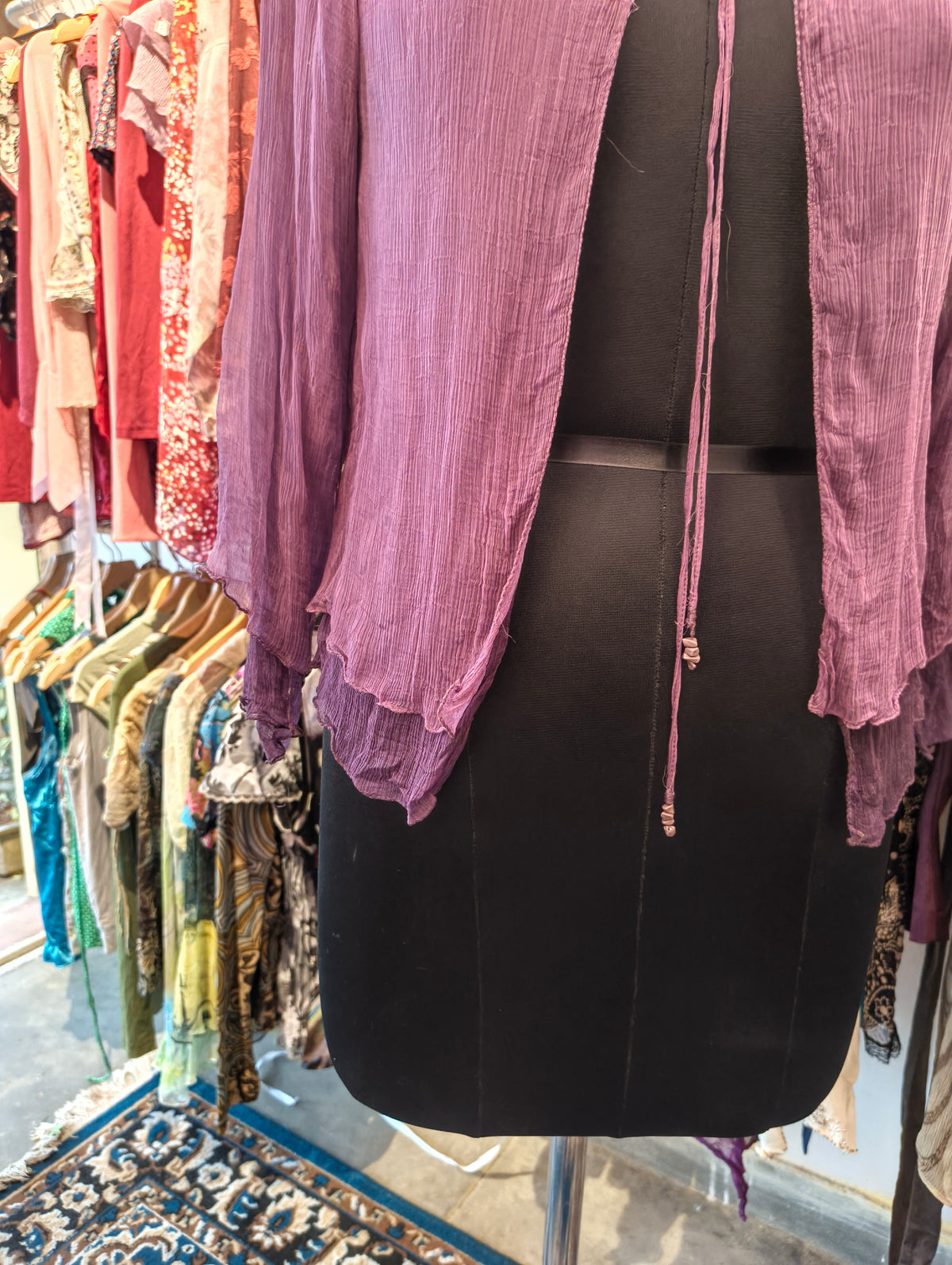 Purple silk reversible top