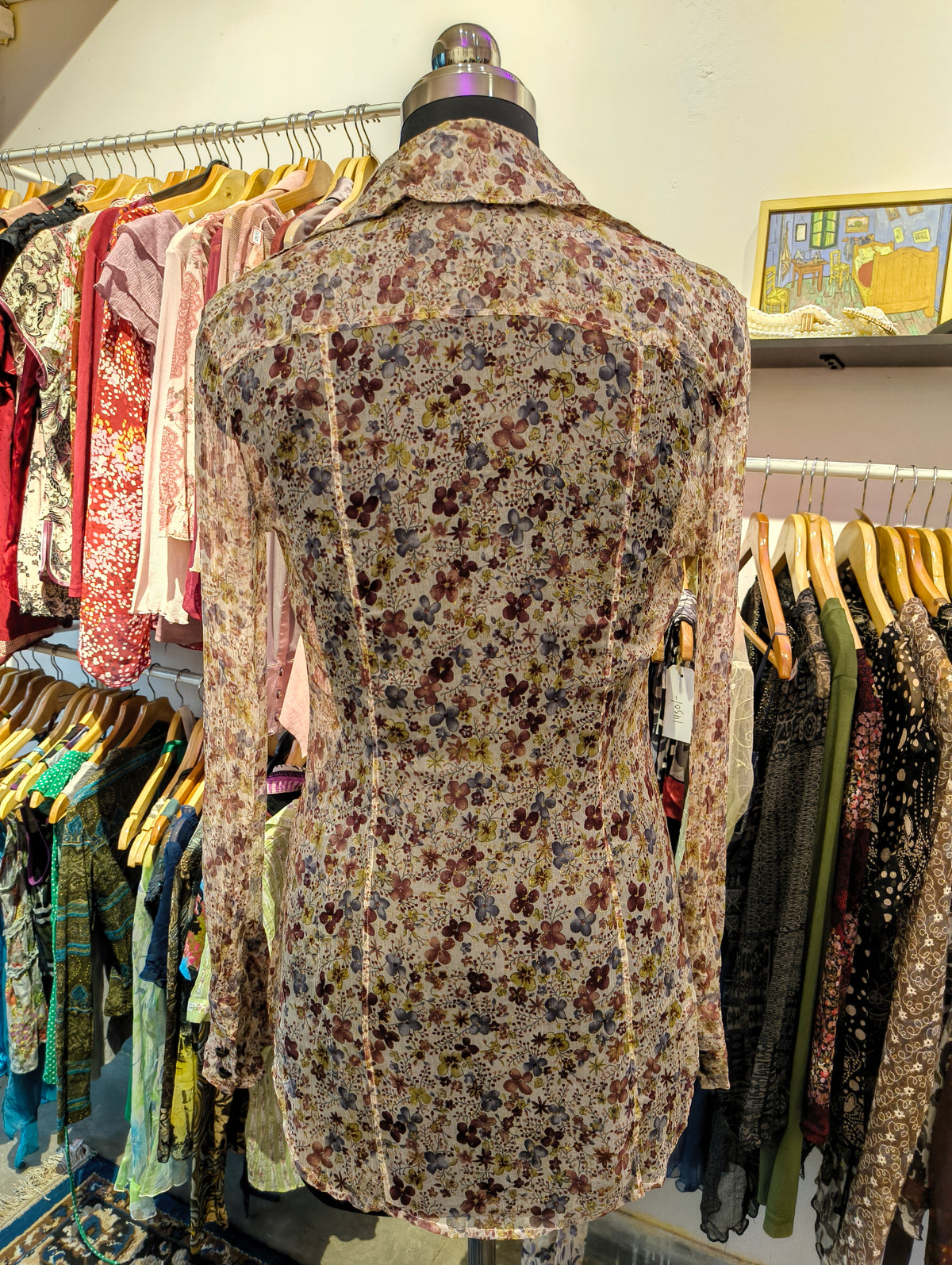 Vintage floral silk shirt