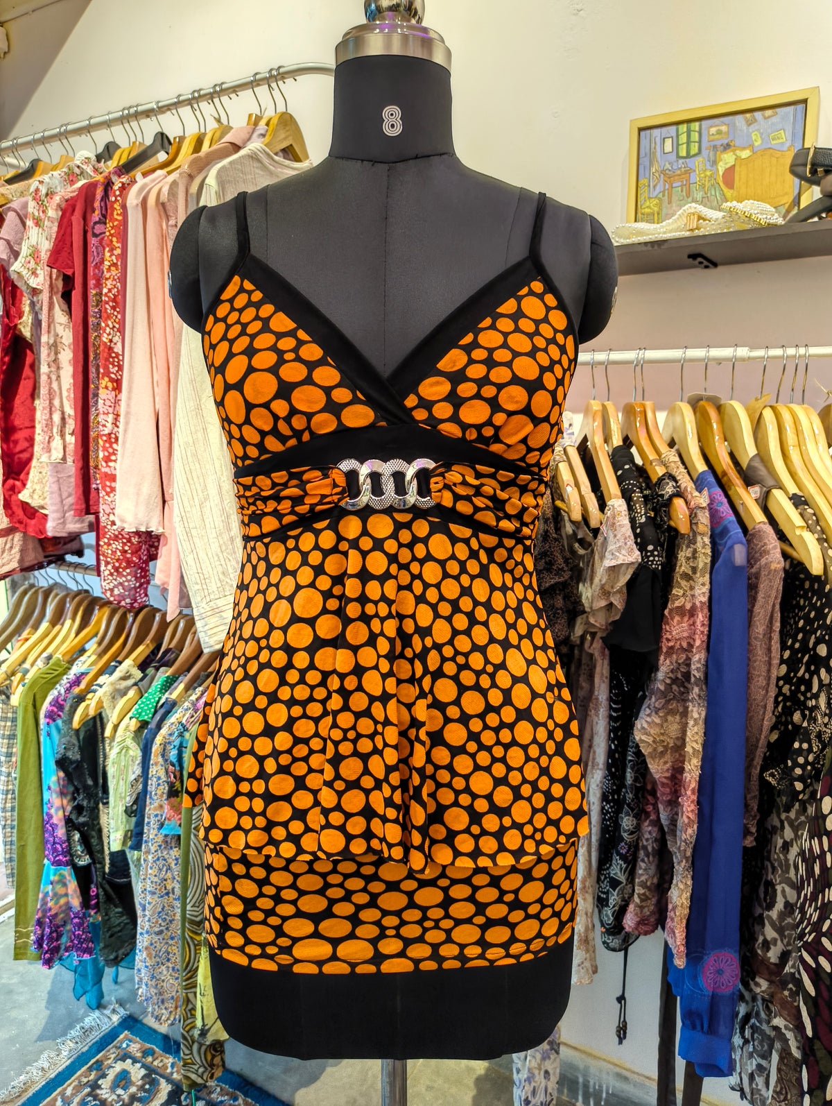 Polka top skirt set