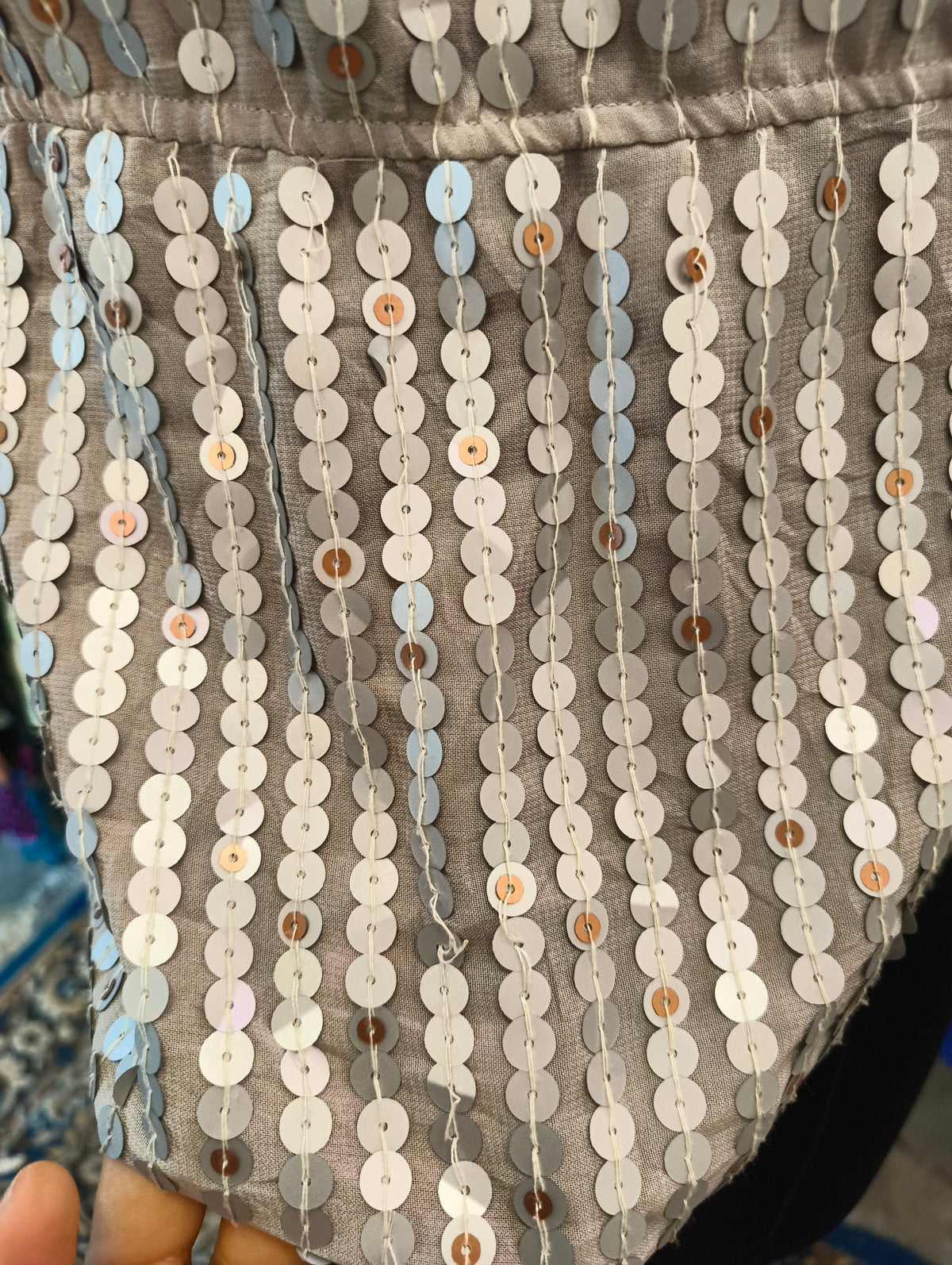 Front ties sequins overwear