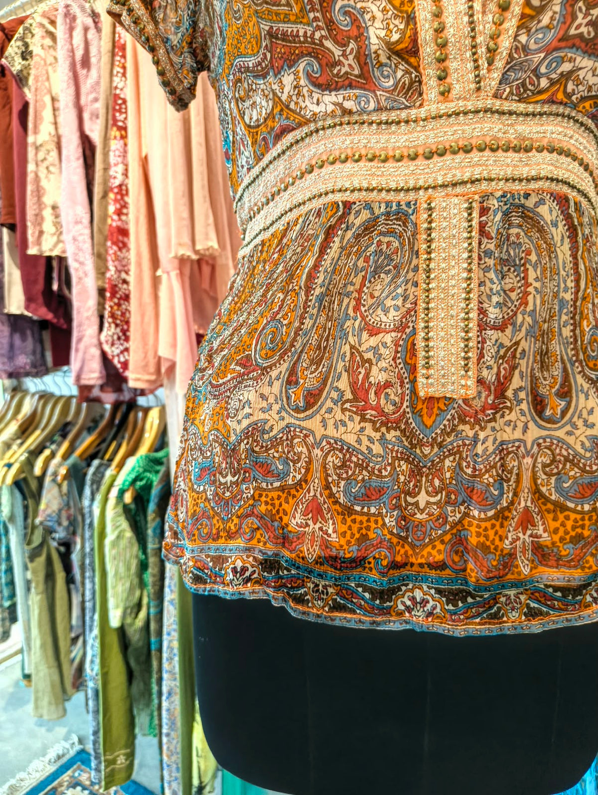 Paisley chiffon sequins top