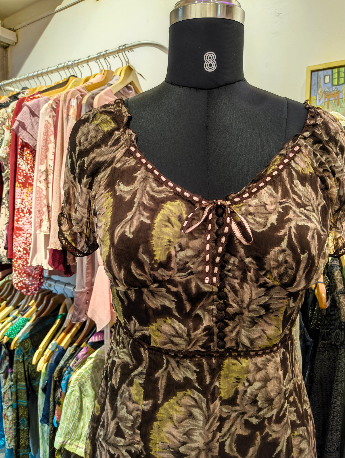 Fairy core floral 100 percent silk dress