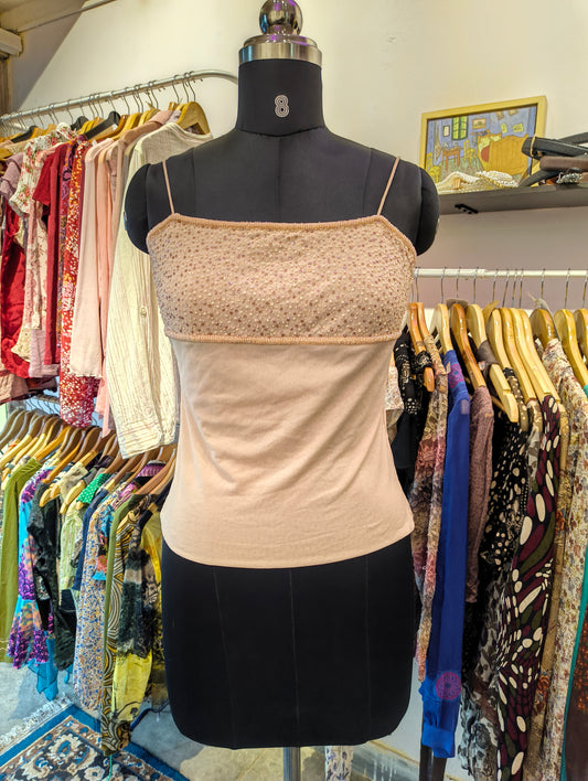 Salmon beaded top