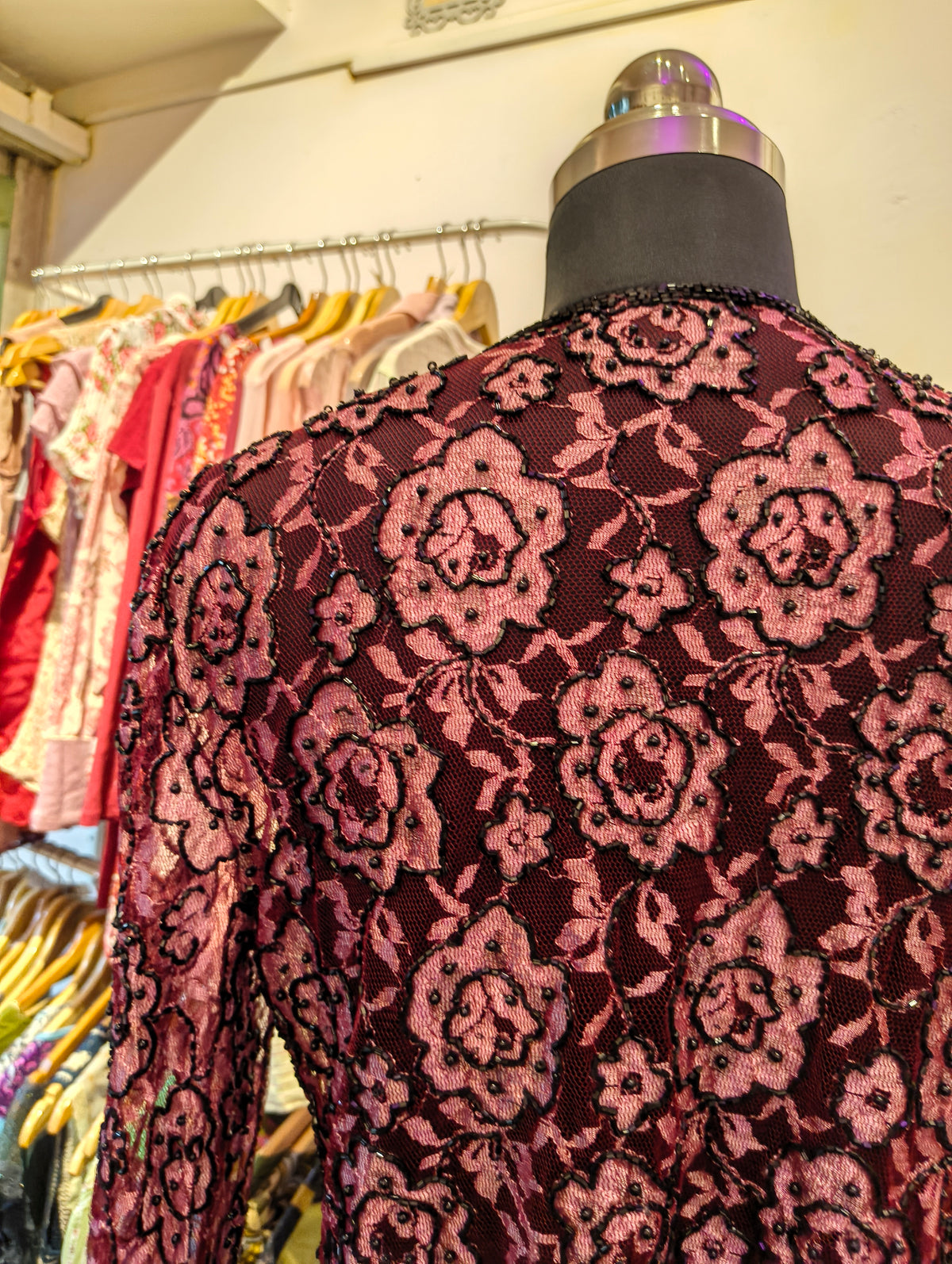 Beaded lace overwear
