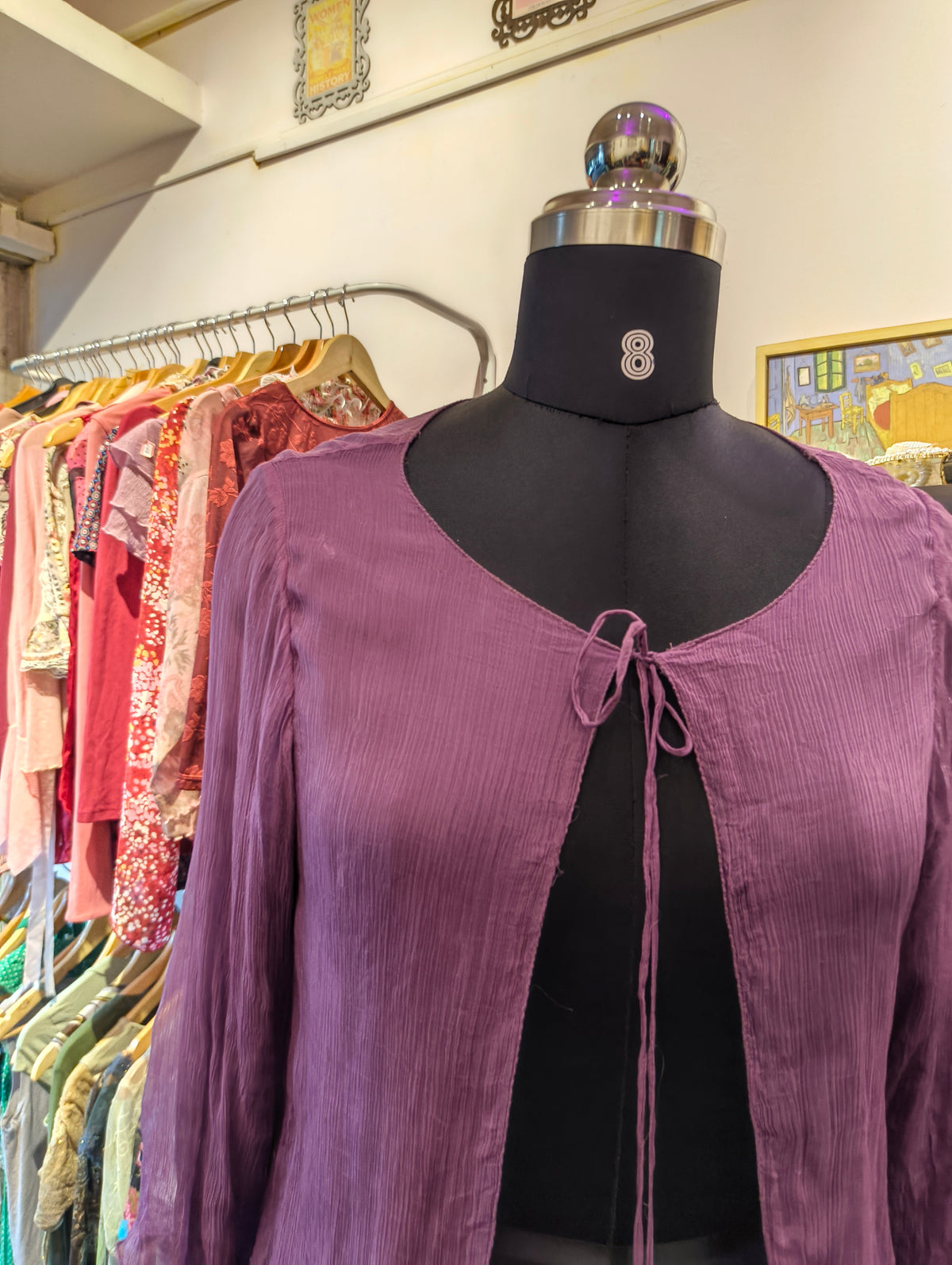Purple silk reversible top