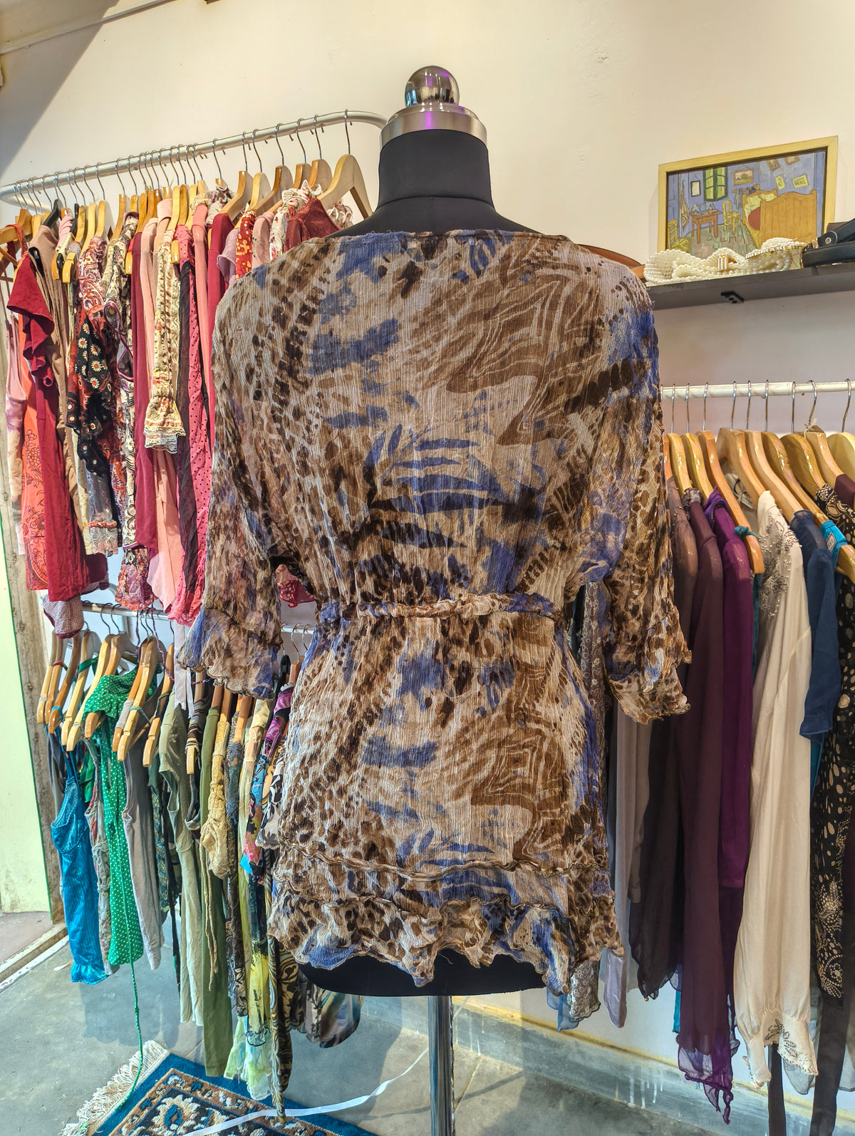 Cat stone work tunic with front ties