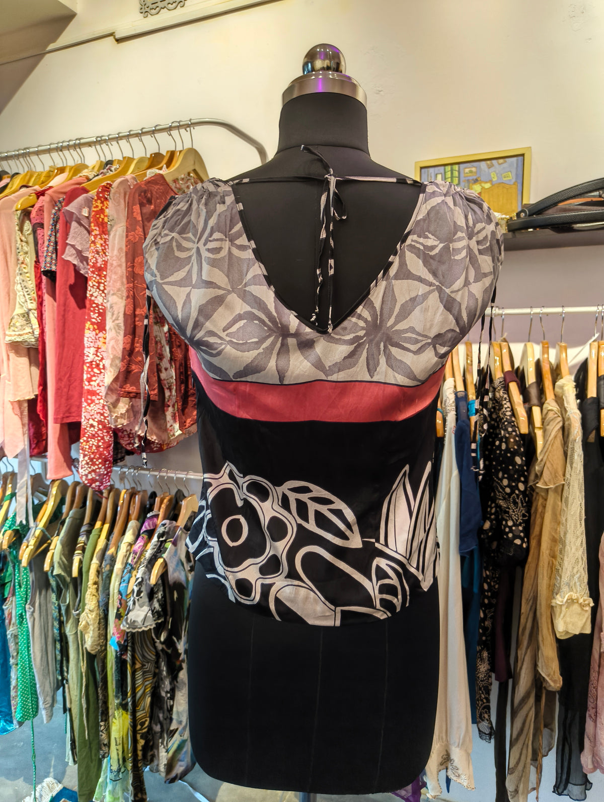 Monochrome silk top