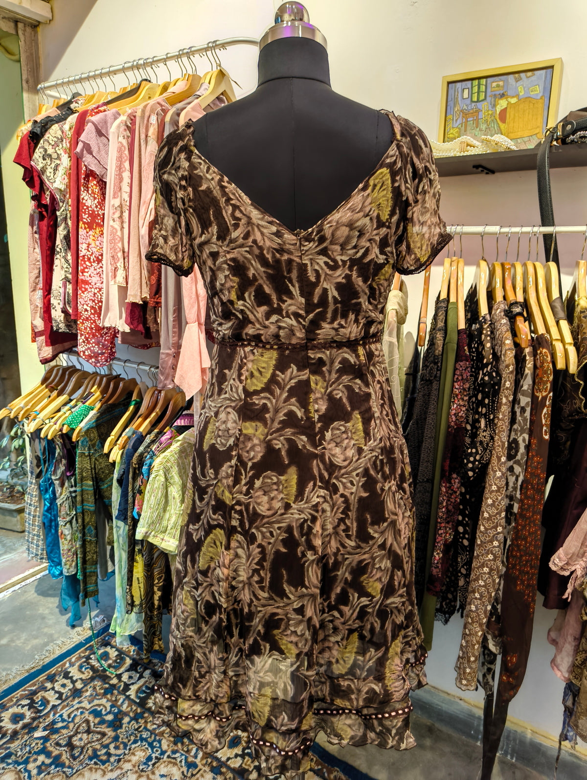 Fairy core floral 100 percent silk dress