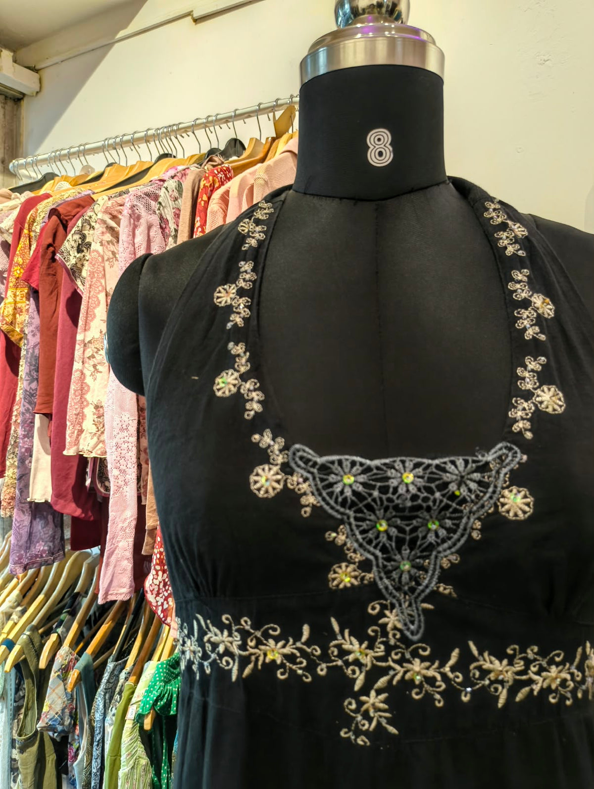 Super vintage butterfly motif halter neck