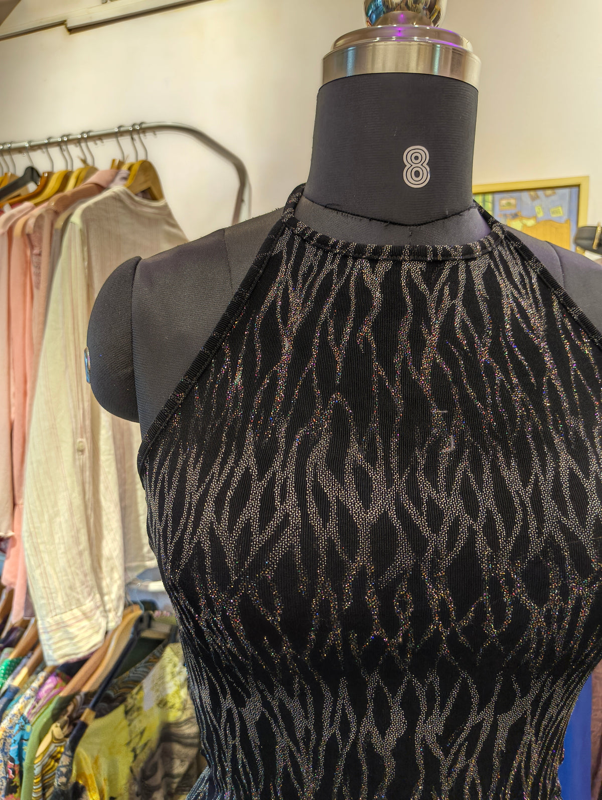 Black celestial halter neck top
