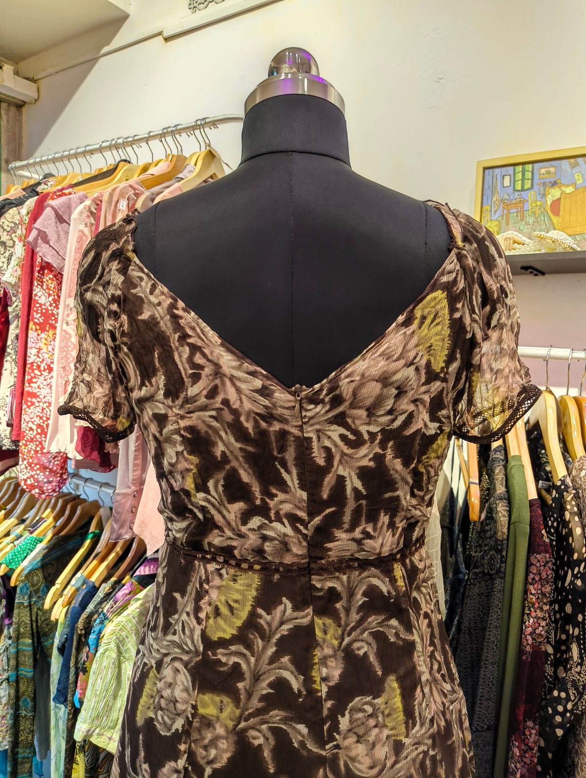 Fairy core floral 100 percent silk dress