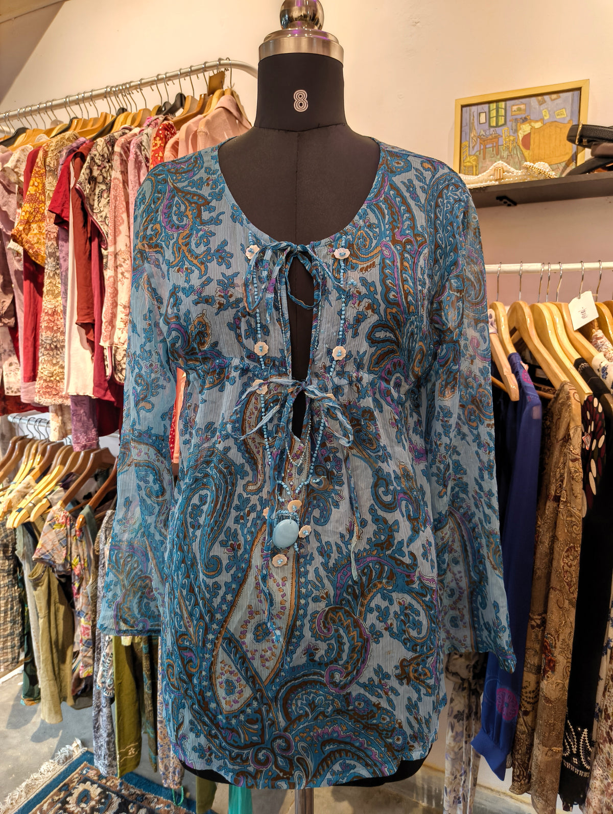 Vintage paisley chiffon top
