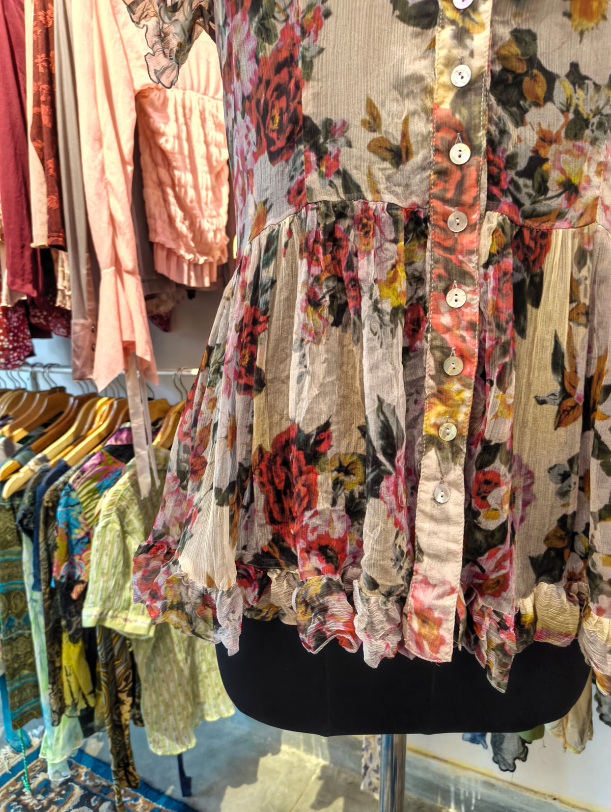 Floral silk top