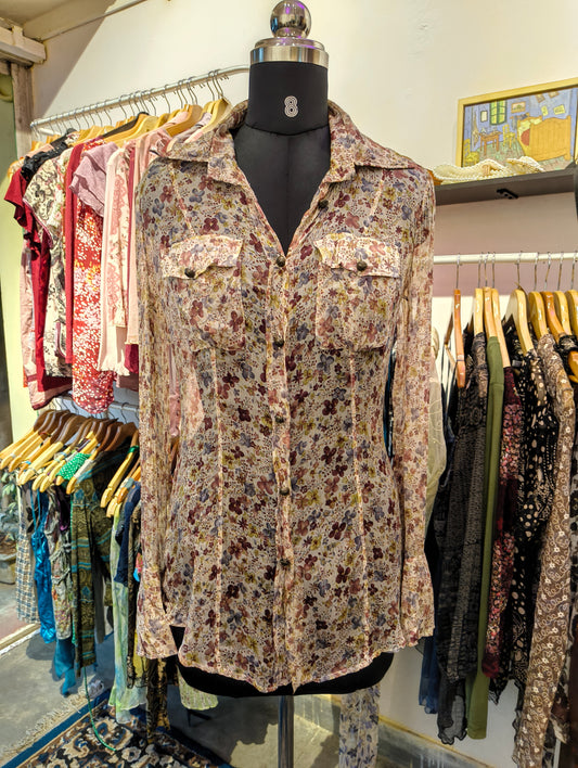 Vintage floral silk shirt