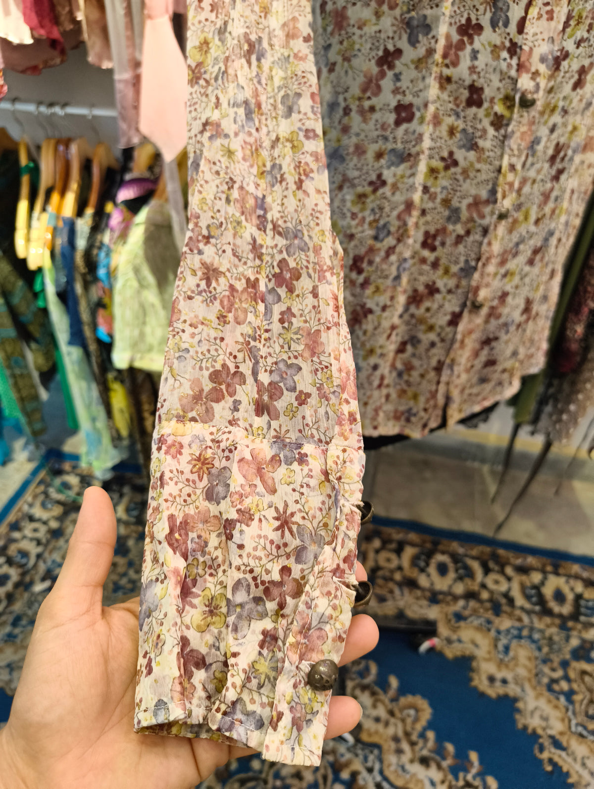 Vintage floral silk shirt