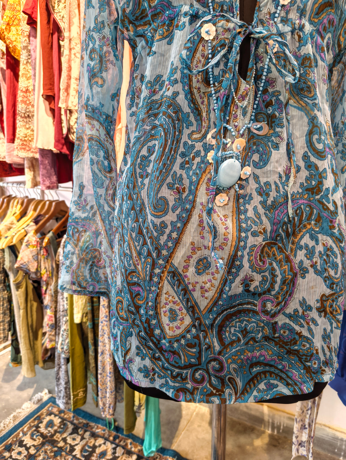 Vintage paisley chiffon top