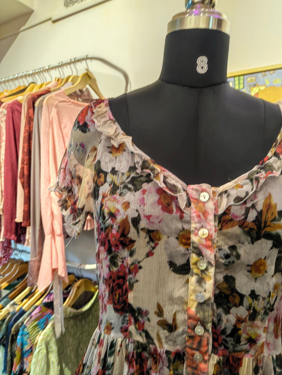 Floral silk top