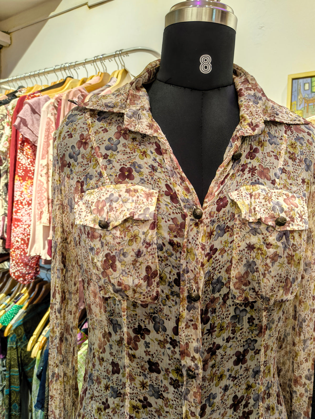 Vintage floral silk shirt