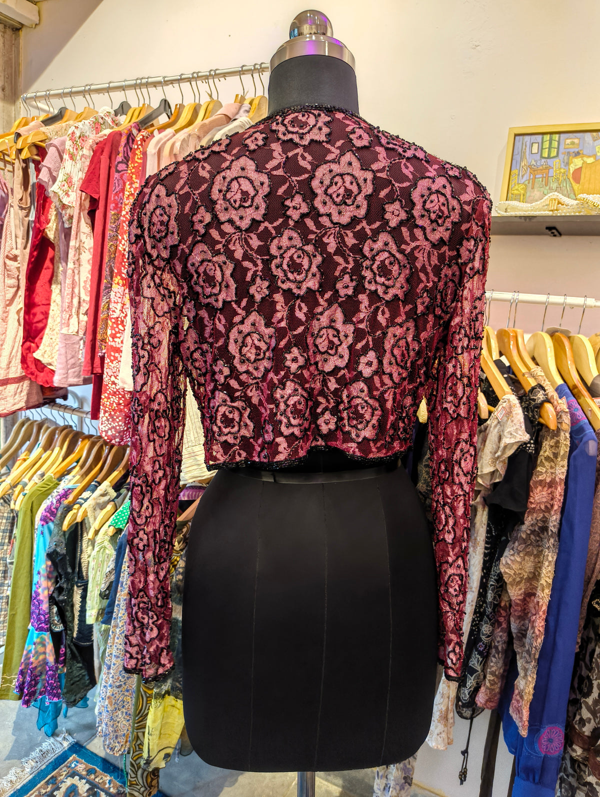Beaded lace overwear