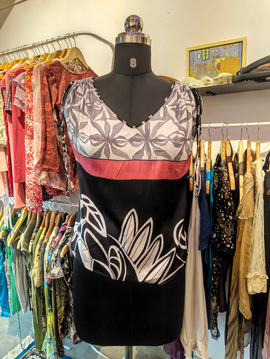 Monochrome silk top