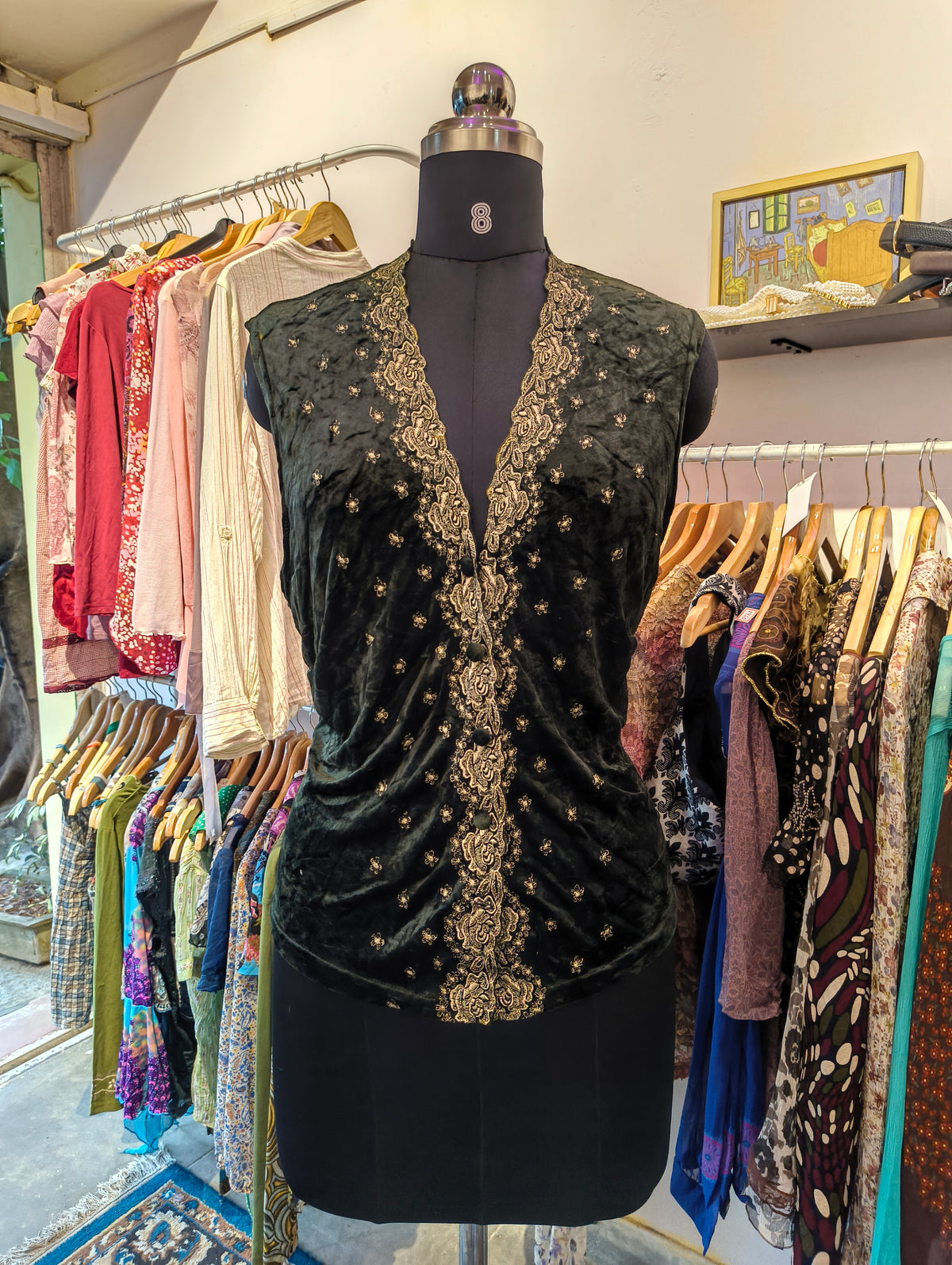 Rare find! Velvet rose vest