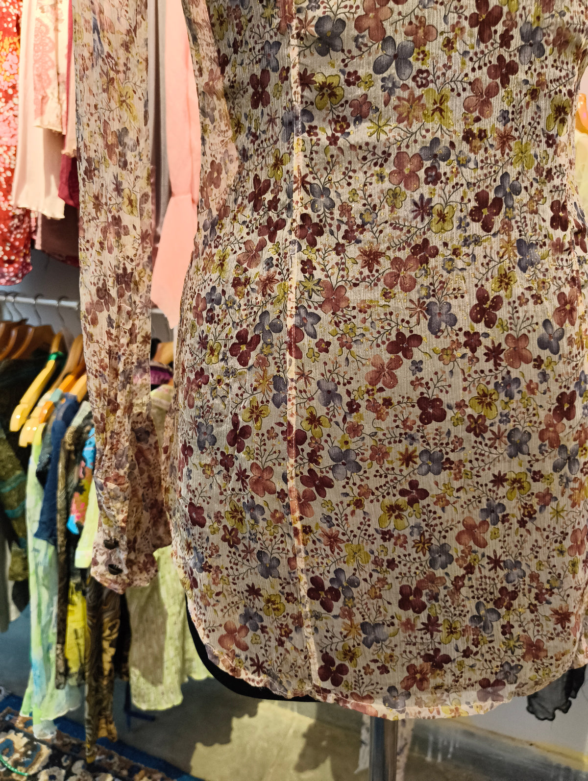 Vintage floral silk shirt