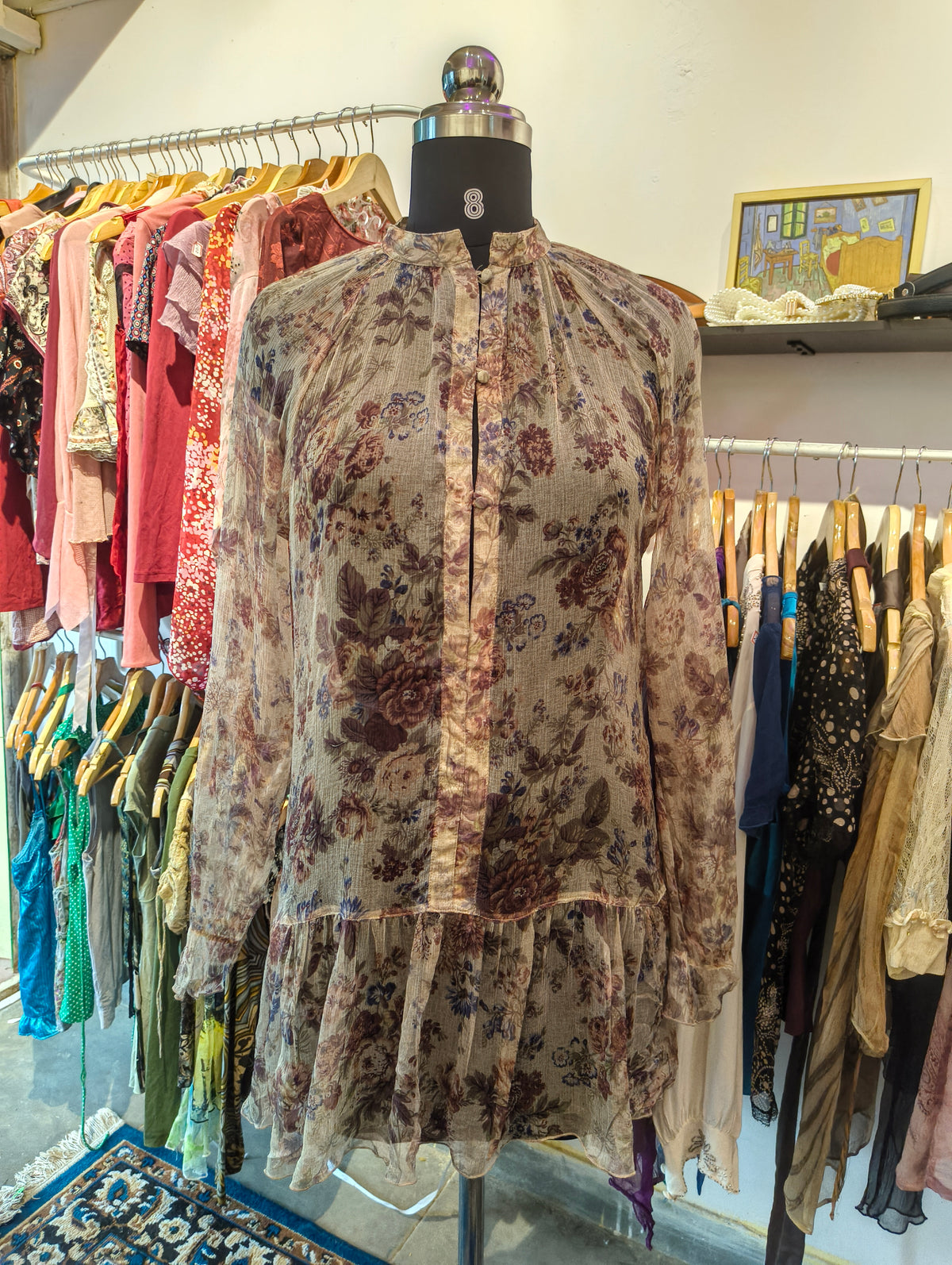 Timeless floral silk dress